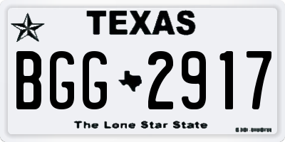 TX license plate BGG2917