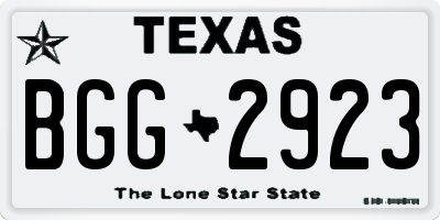 TX license plate BGG2923