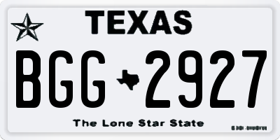 TX license plate BGG2927