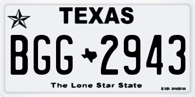 TX license plate BGG2943