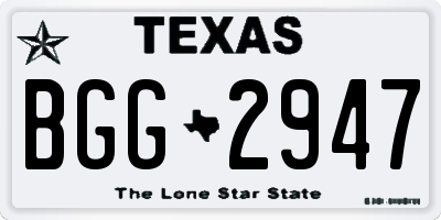 TX license plate BGG2947