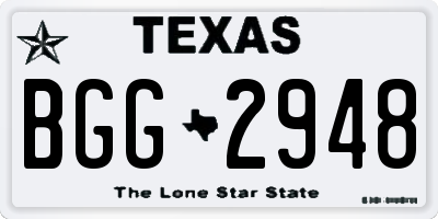 TX license plate BGG2948