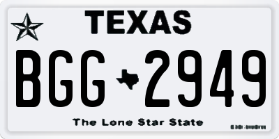 TX license plate BGG2949