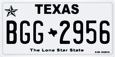 TX license plate BGG2956