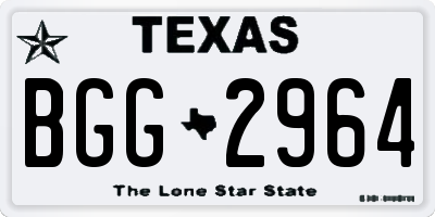 TX license plate BGG2964