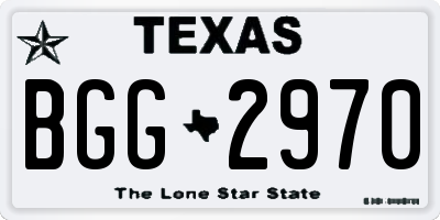 TX license plate BGG2970