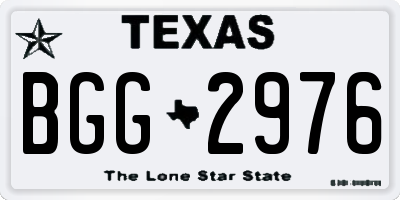 TX license plate BGG2976