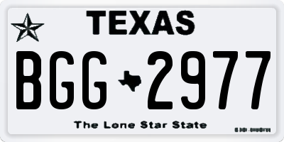 TX license plate BGG2977