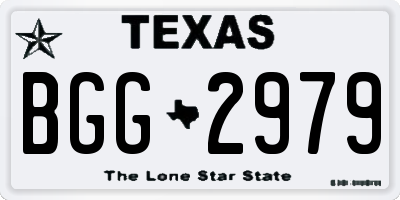 TX license plate BGG2979