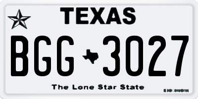 TX license plate BGG3027