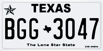 TX license plate BGG3047