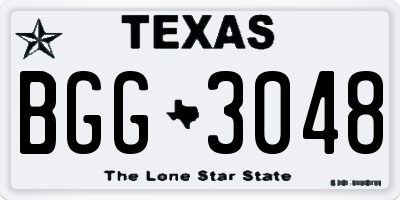 TX license plate BGG3048