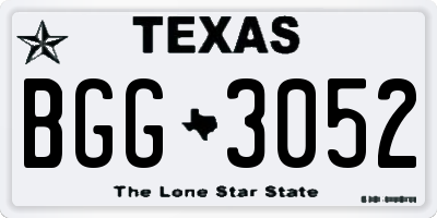 TX license plate BGG3052