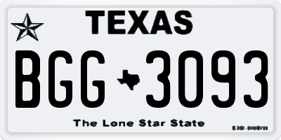 TX license plate BGG3093