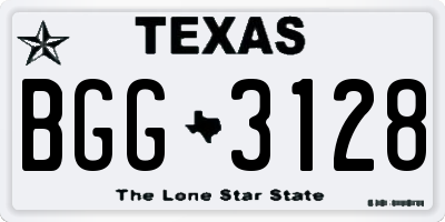 TX license plate BGG3128
