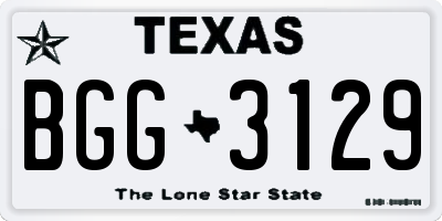 TX license plate BGG3129