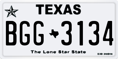 TX license plate BGG3134