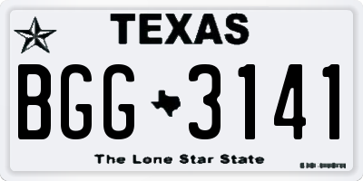 TX license plate BGG3141
