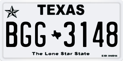 TX license plate BGG3148