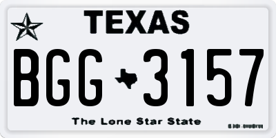 TX license plate BGG3157