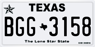 TX license plate BGG3158