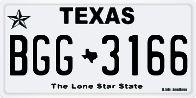 TX license plate BGG3166