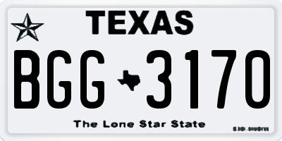TX license plate BGG3170