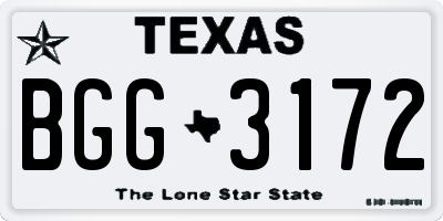 TX license plate BGG3172
