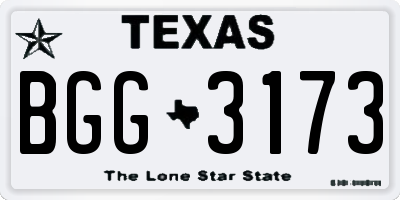 TX license plate BGG3173