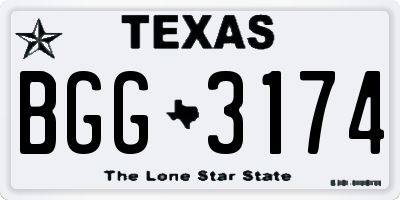 TX license plate BGG3174