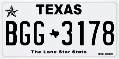 TX license plate BGG3178