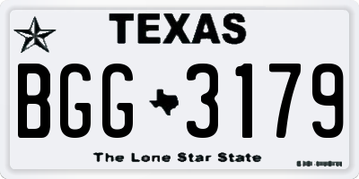 TX license plate BGG3179