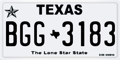 TX license plate BGG3183