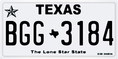 TX license plate BGG3184