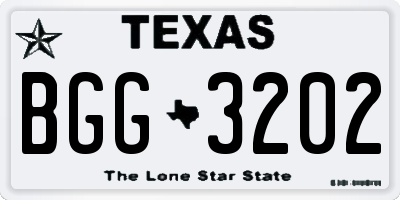 TX license plate BGG3202