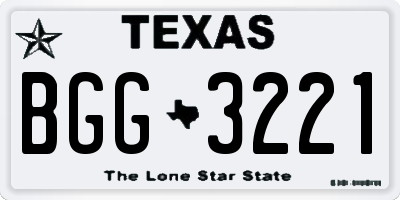 TX license plate BGG3221