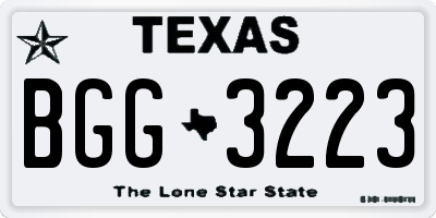 TX license plate BGG3223