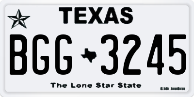 TX license plate BGG3245