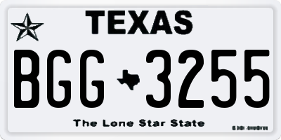 TX license plate BGG3255