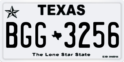 TX license plate BGG3256