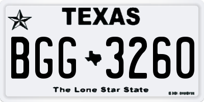 TX license plate BGG3260