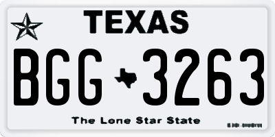 TX license plate BGG3263
