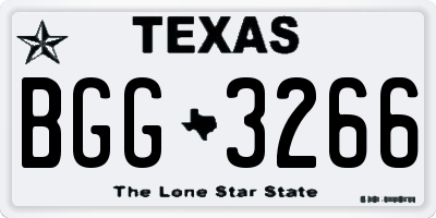 TX license plate BGG3266
