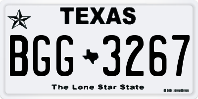 TX license plate BGG3267