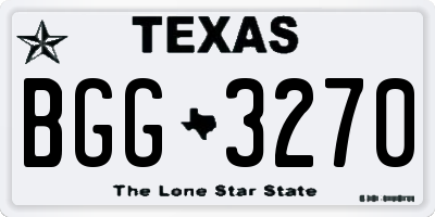 TX license plate BGG3270
