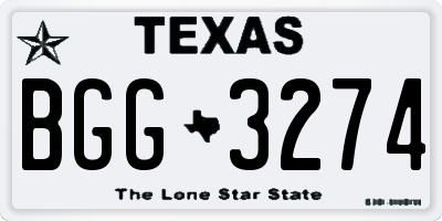TX license plate BGG3274