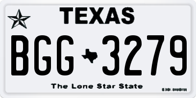 TX license plate BGG3279