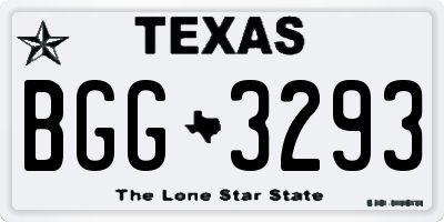 TX license plate BGG3293
