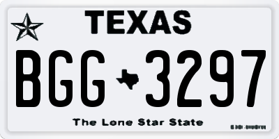 TX license plate BGG3297