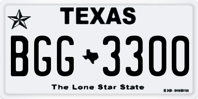 TX license plate BGG3300